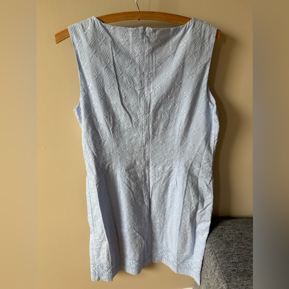 Talbots Light Blue Sleeveless Mini Dress eyelet embroidered material - Picture 3 of 7